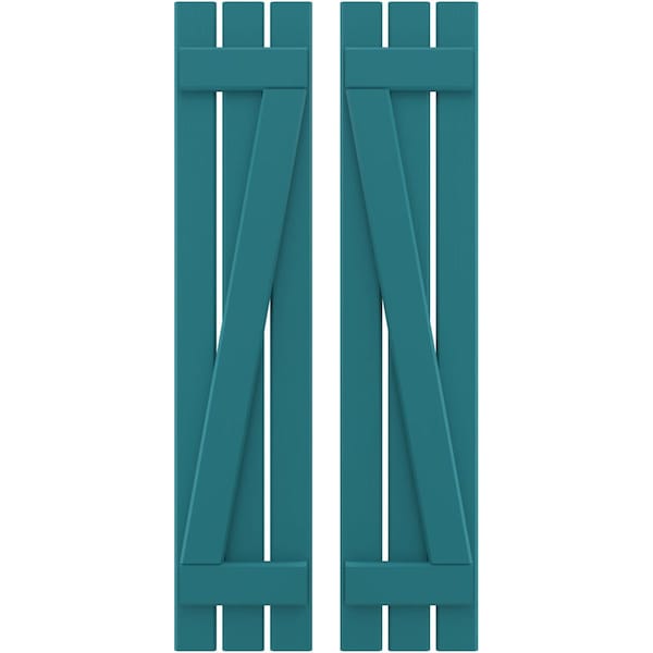 Ekena Millwork Americraft 3-Board (2 Batten) Wood Spaced Board-n-Batten Shutters w/ Z-Bar, ARW102SB311X58ANH, PR ARW102SB311X58ANH - main